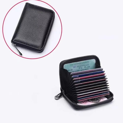 Frosted Leather Multi-Card Slot Cards Holders Wallets High-End Women Men Business Credit ID Card Organizer Zipper Coin Pouch