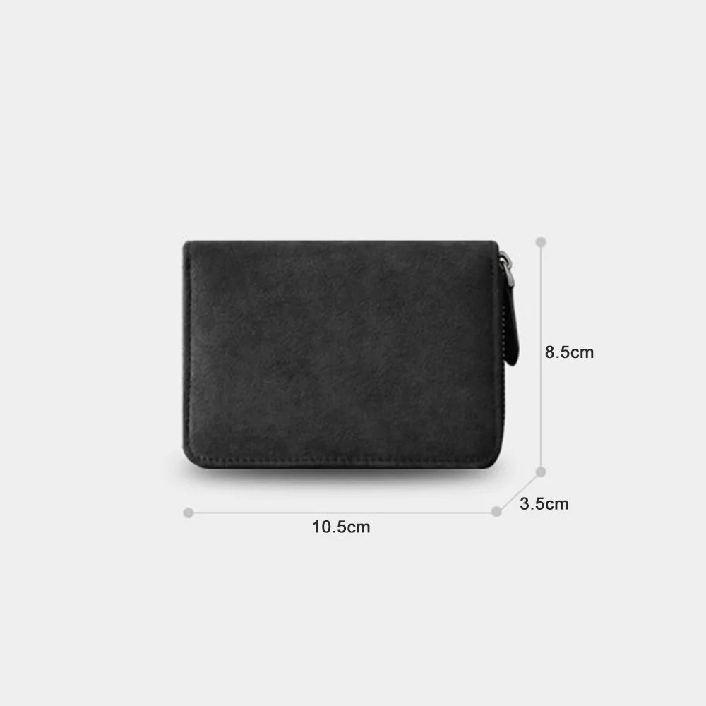 Frosted Leather Multi-Card Slot Cards Holders Wallets High-End Women Men Business Credit ID Card Organizer Zipper Coin Pouch