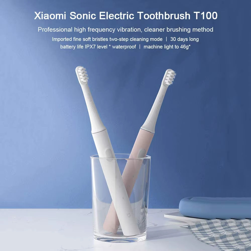 MIJIA Sonic Electric Toothbrush T100,Battery Life 30 Day,16500Rpm Vibration,Usb Rechargeable IPX7 Waterproof Toothbrushes